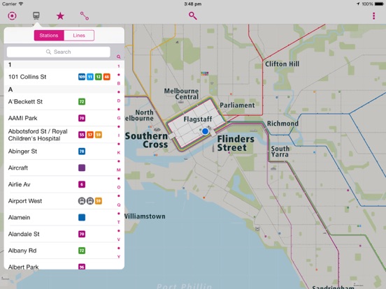 Melbourne Rail Map Lite iPad screenshot