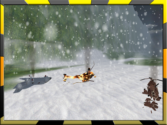 Gunship Chopper in Snowy Mountains Simulation