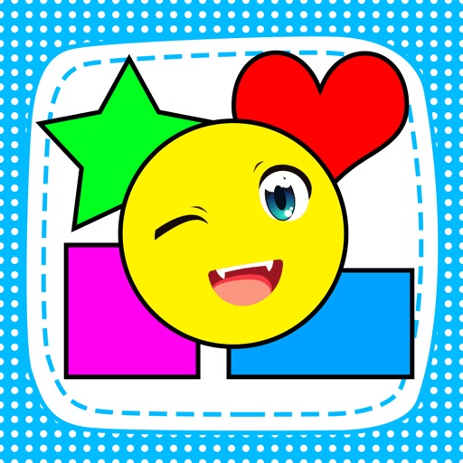 Shapes and colors smile to smart children playing icon