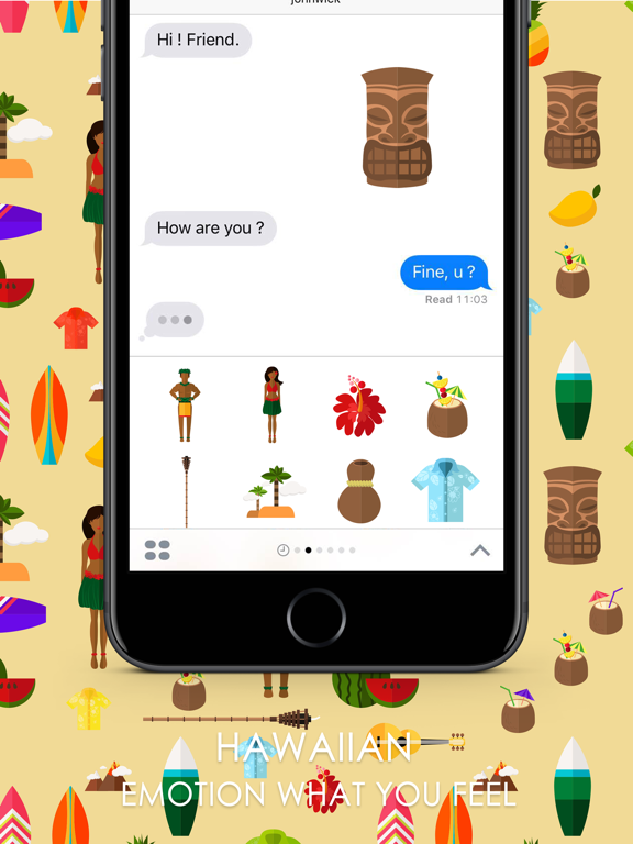 Screenshot #5 pour Aloha Set Cute Hawaiian Stickers for iMessage