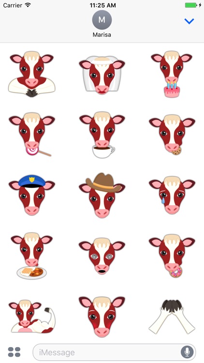 Red White Cow Emoji Stickers screenshot-3