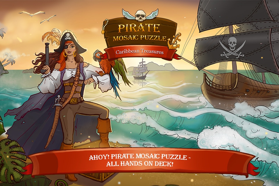 Pirate Mosaic Puzzle. Caribbean Treasures Cruise screenshot 2