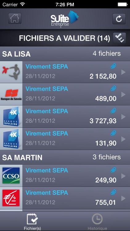 Suite Entreprise Mobile Banque de Savoie