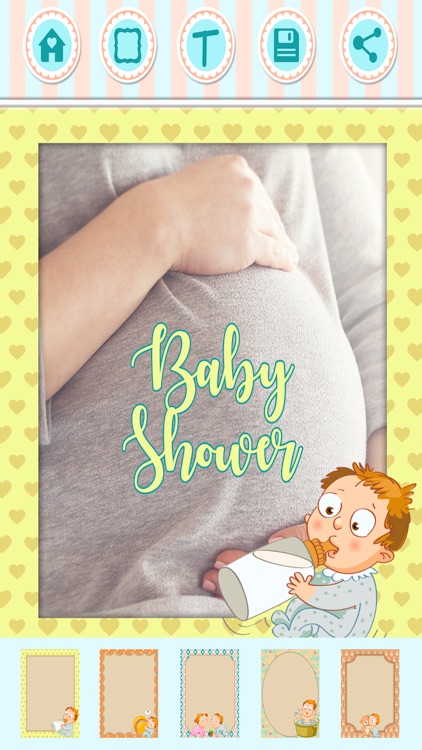 Pregnancy photo frames – Baby shower invitations