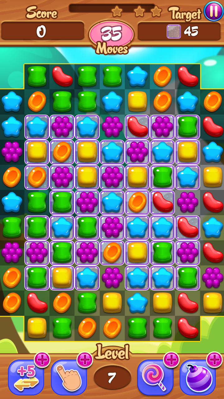 糖果消消乐-之开心果冻花园JellyGarden经典三消游戏 screenshot 1