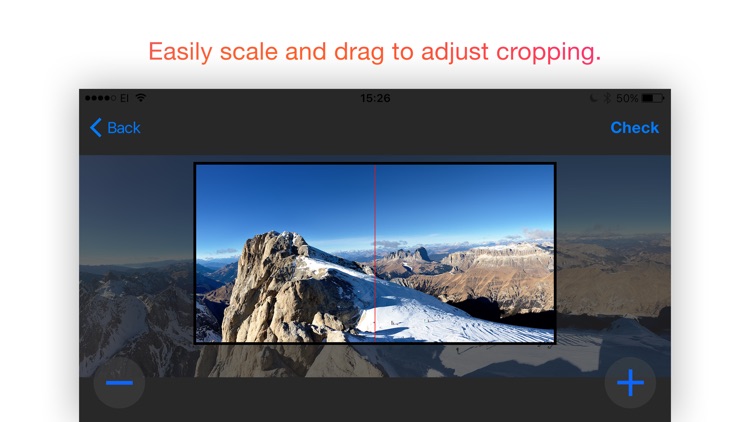 Swipestagram: cut and crop tool for panoramas