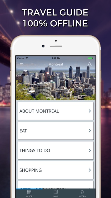 Montreal Travel Guide with Offline Street Map