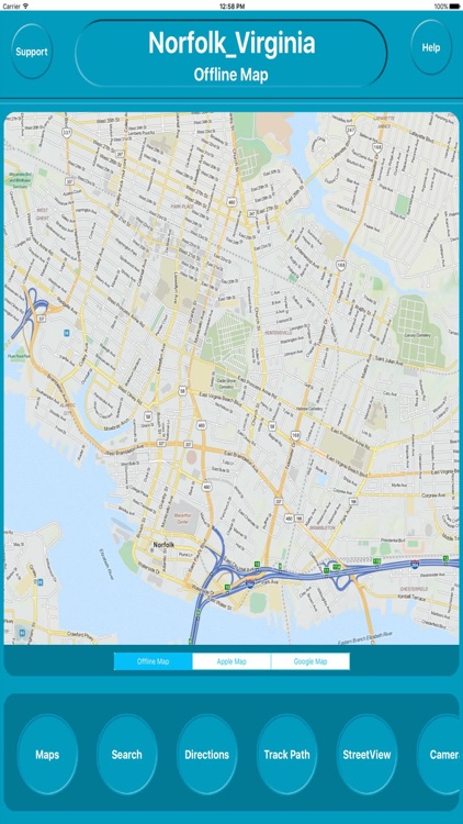 Norfolk Virginia Offline City Maps Navigation
