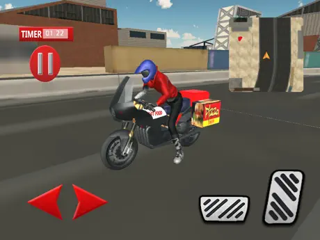 快餐摩托车交付和自行车骑手模拟