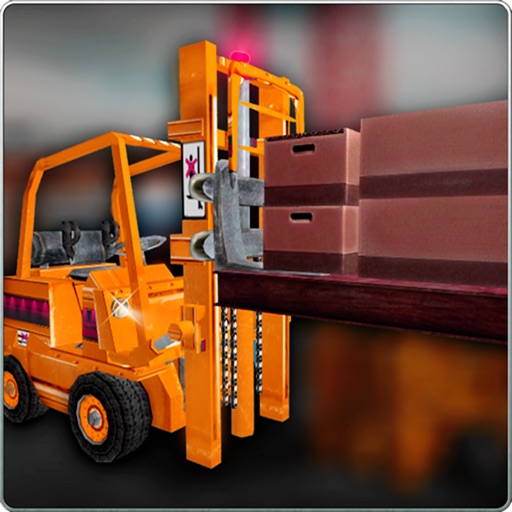 3D Cargo Ship Foklift Driver. Forklift Operator. icon