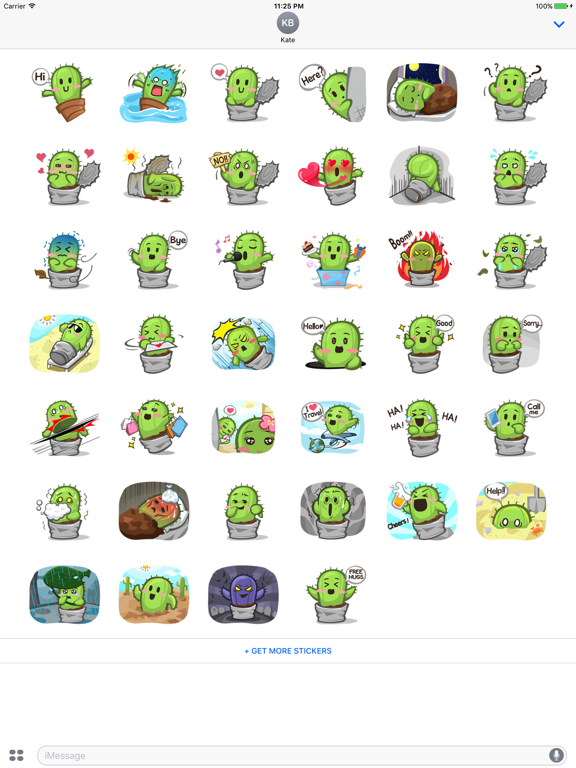 Screenshot #4 pour Tiny Cactus - Cute stickers for iMessage