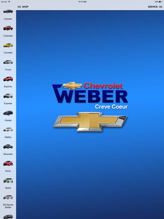 Weber Chevrolet iPad screenshot 1 - Business app
