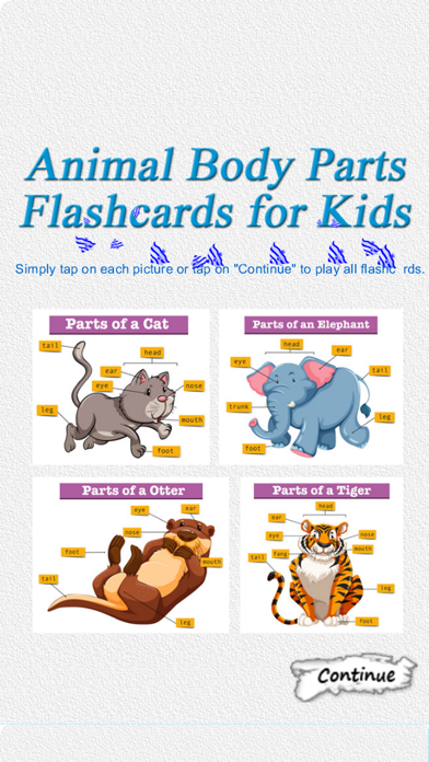 Pictures Of Animals And Their Body Parts Flashcard iPhone screenshot