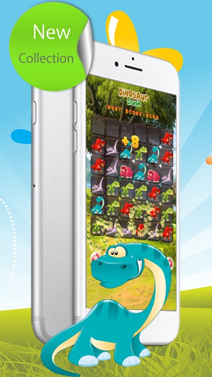 Dinosaur Crush Puzzle Game for kids and baby
