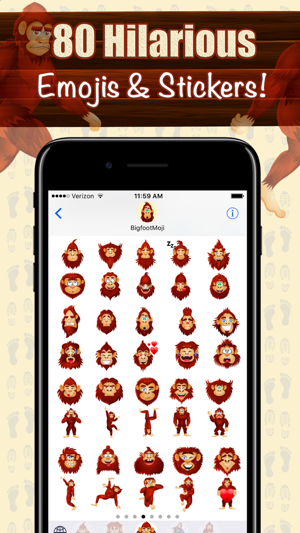 ‎BigfootMoji – Crazy Sasquatch & Bigfoot Emojis Screenshot