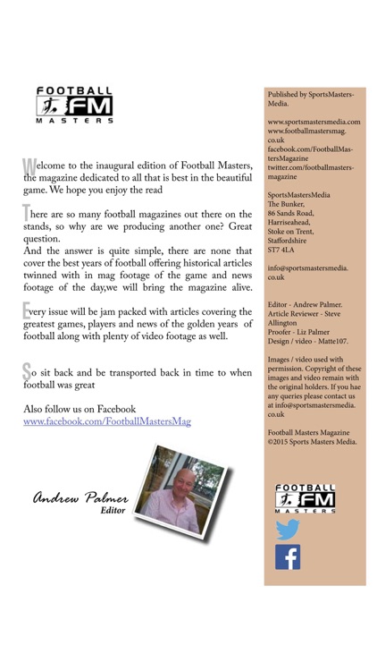 Football Masters - re-creating the magical footballing moments from a bygone era