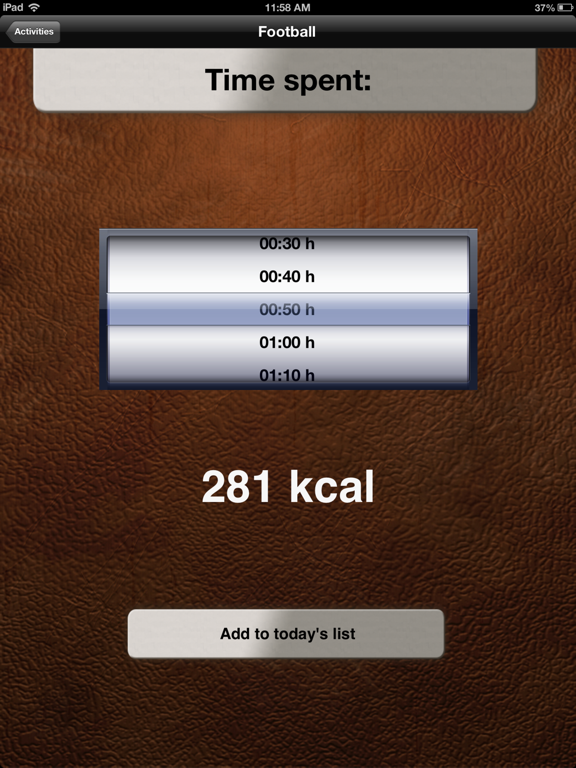 Calorie-Calculator iPad screenshot