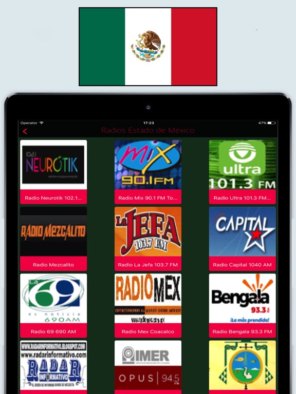 Radio Mexico FM AM - Live Radios stations Online iPad screenshot 2 - Music app