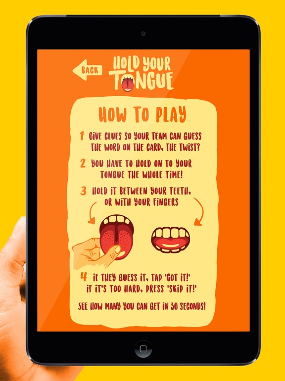 Hold Your Tongue: Funny Party Game for Family Fun iPad screenshot