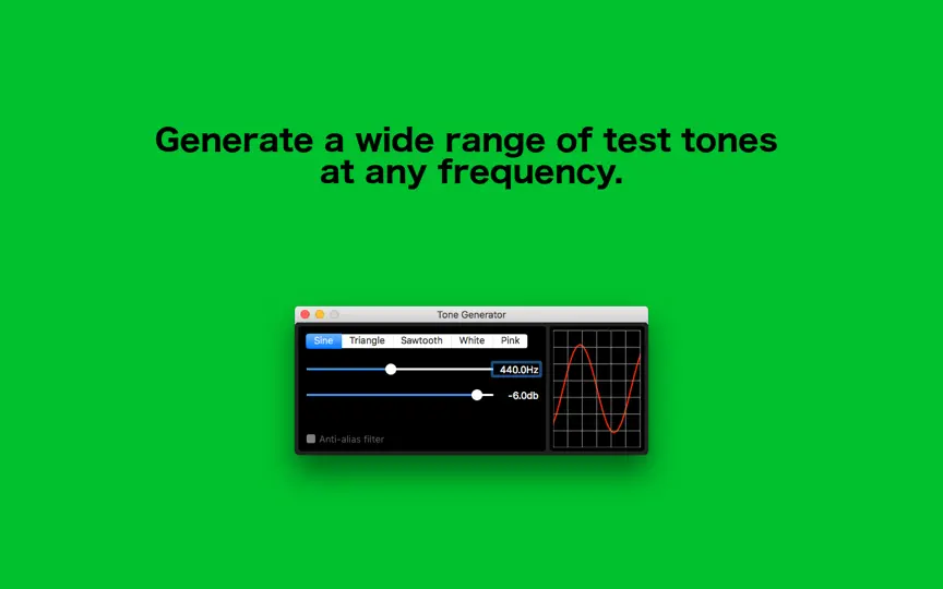 Captura de pantalla de Tone Generator en iPhone 1