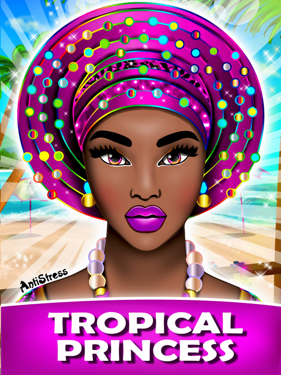 Tropical Princess with Fun Coloring Dress Up Games