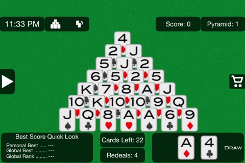 Pyramid Solitaire Lite screenshot 2