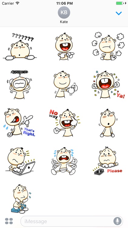 Teddy The Naughty Baby Boy English Sticker