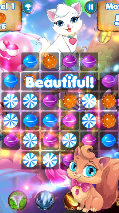 Screenshot #1 pour Kitty Crush - jeux de puzzle avec des bonbons et d