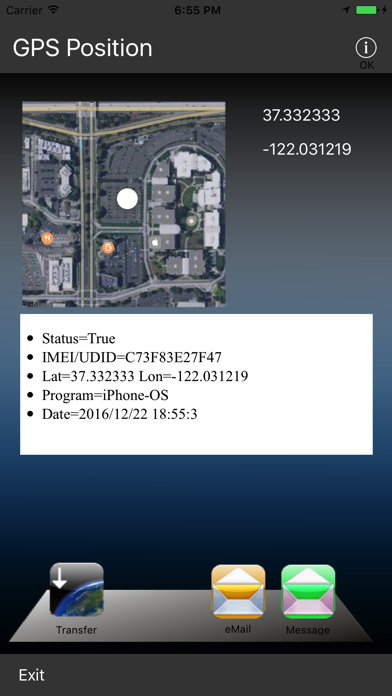 GPS Position Screenshot