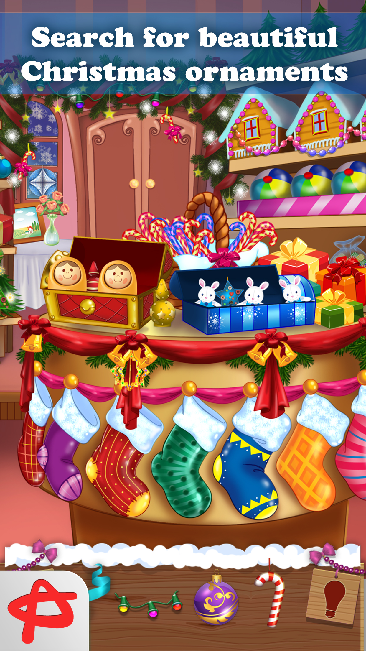 Christmas Tree Decorations: Hidden Objects