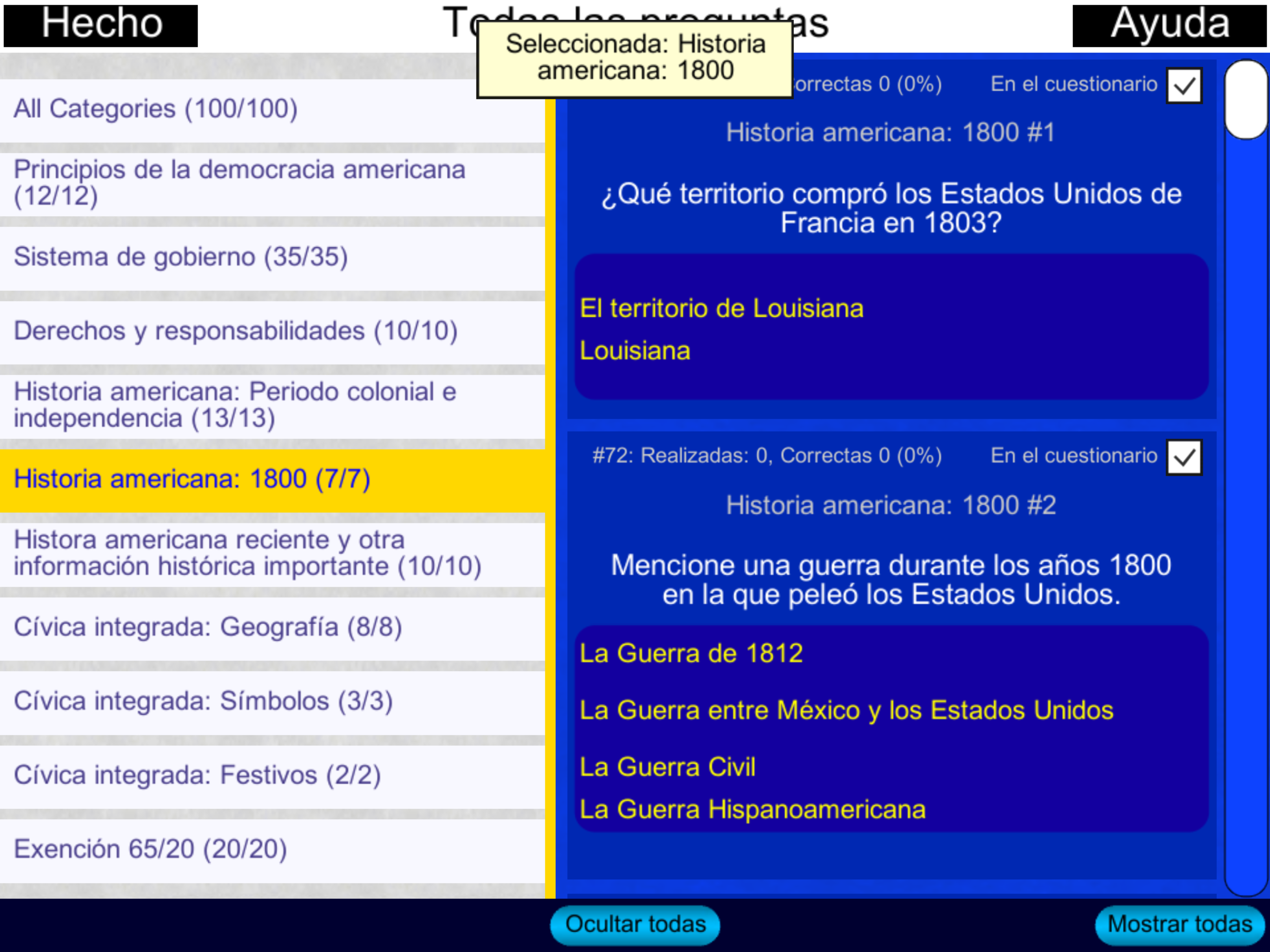 Prueba de Ciudadanía US 2017 (US Citizenship) screenshot 9