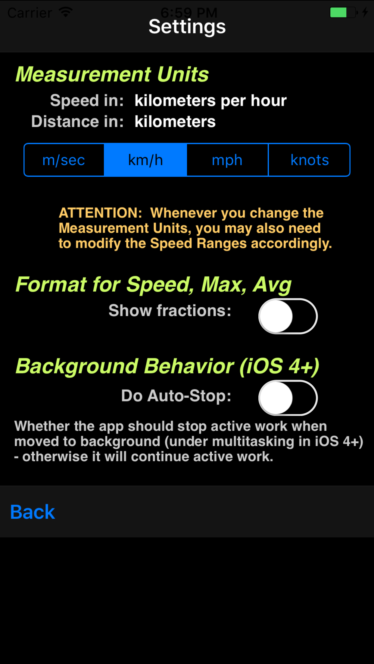 AudibleSpeed (GPS Speed Monitor) - Express Edition screenshot 5