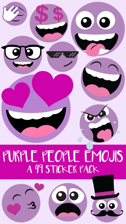 Purple People Emojis Sticker Pack