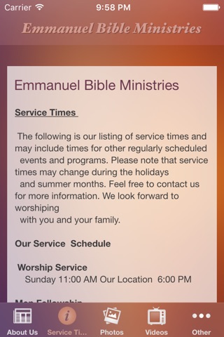 Emmanuel Bible Ministries screenshot 2