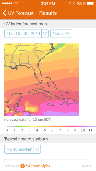 Wolfram Sun Exposure Reference App Screenshot