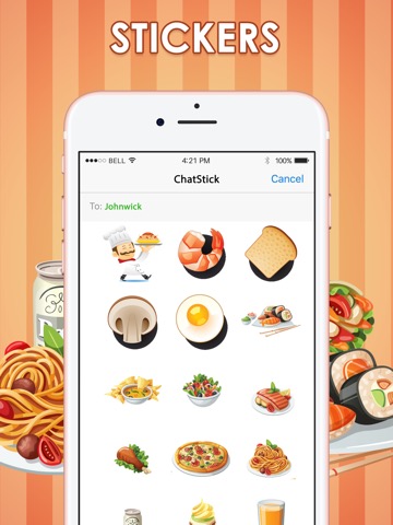 Art Emoji Food & Drink Stickers iMessage ChatStickのおすすめ画像1