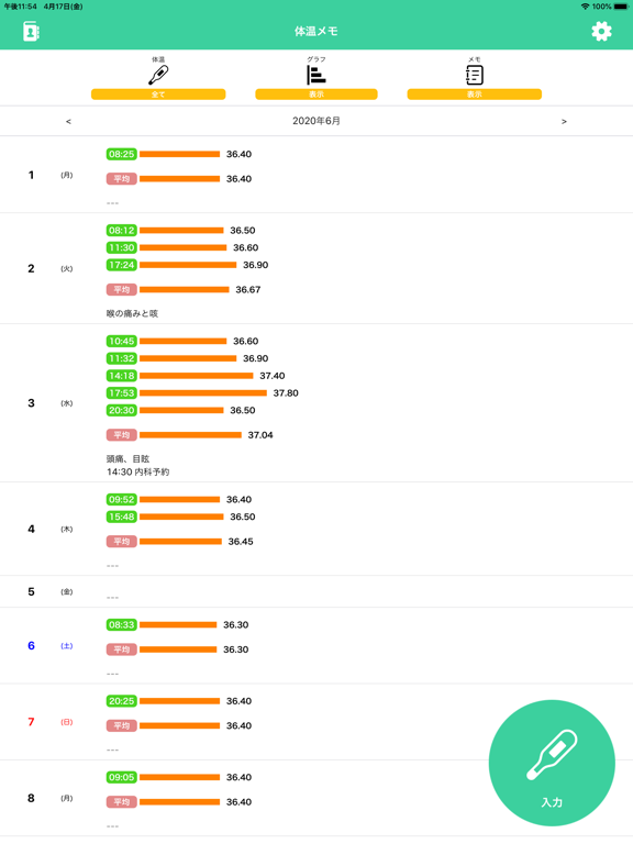 体温メモのおすすめ画像4