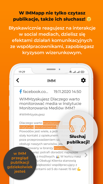 IMMapp monitoring mediów Screenshot
