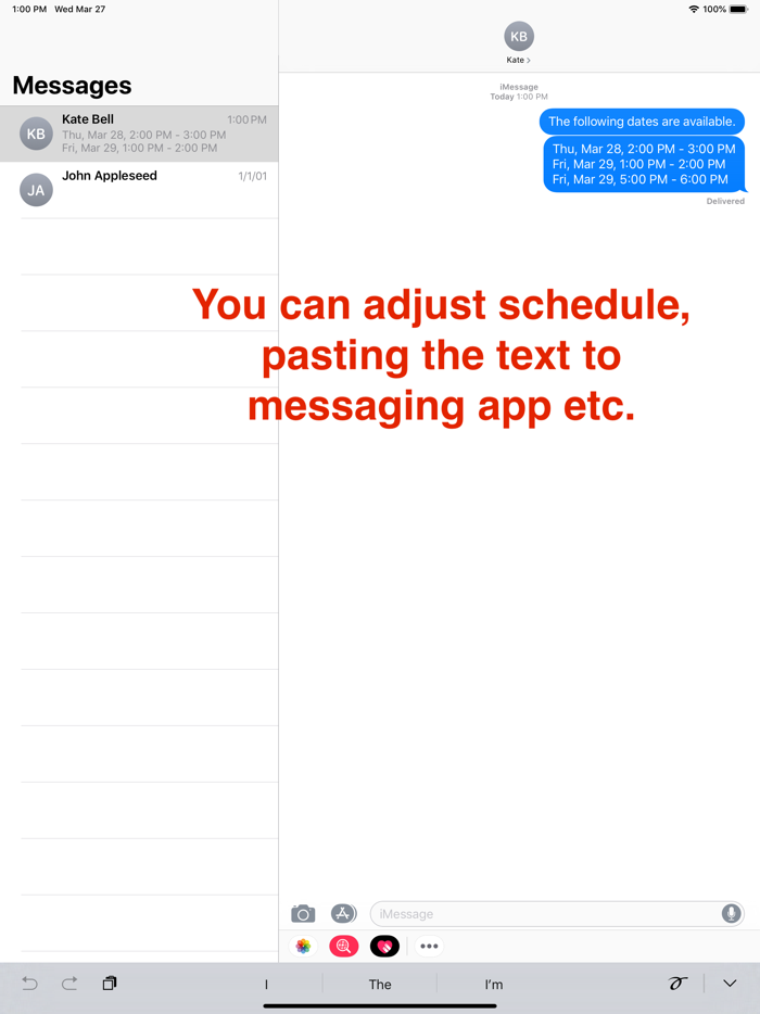 Time Slot - Calendar Keyboard