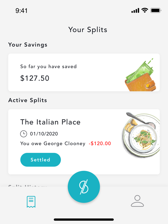 Split Pay iPad screenshot 1 - Food & Drink app
