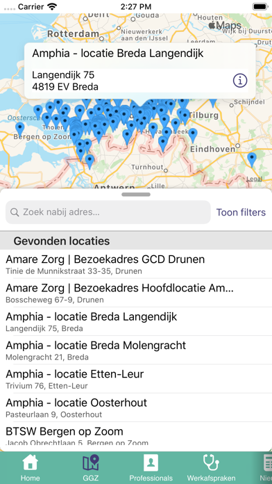 Zoek uw Zorgcollega WBR Screenshot