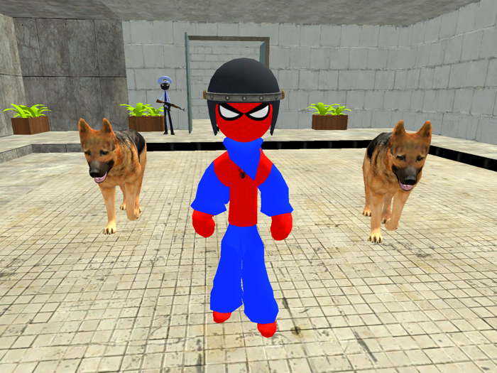 Spider Hero Jail Base Sim War