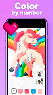 unicorn: color by number games iphone screenshot 1