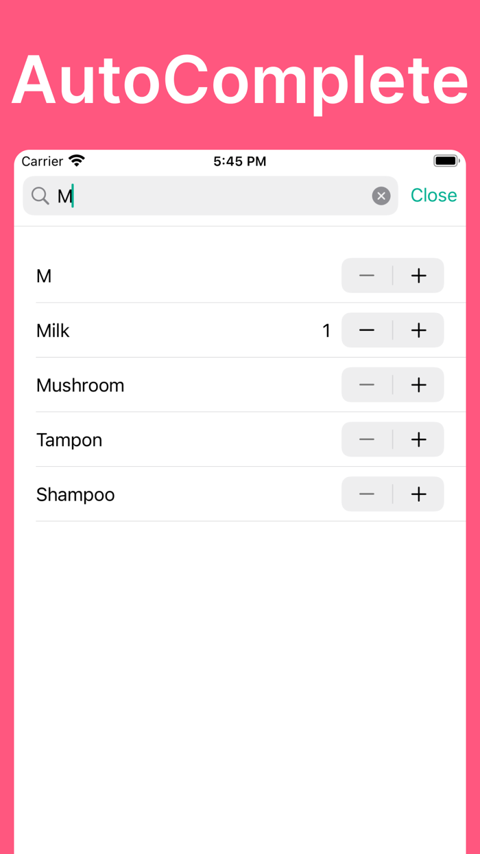 Shopping List Grocery list app