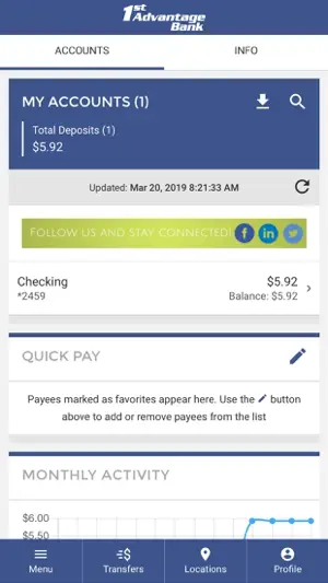 1st Advantage Bank Mobile screenshot 2