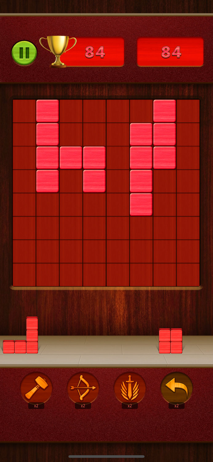 Red Wood Block Tetris  Puzzle