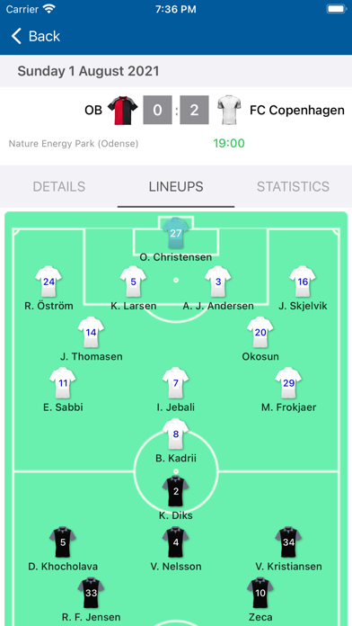 Live Scores Danish Superliga Screenshot