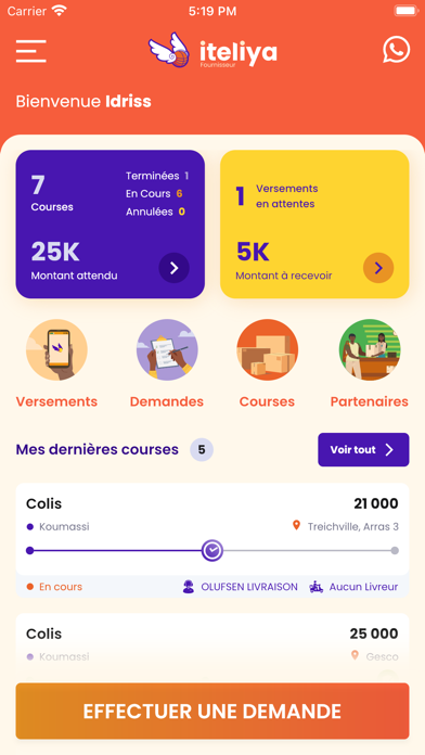 iTeliya Fournisseur Screenshot