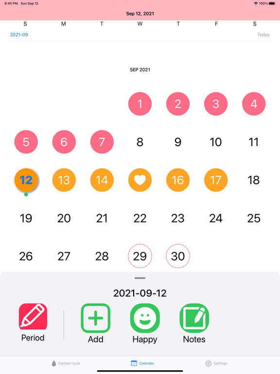 Period Tracker: Her Calendar screenshot 2