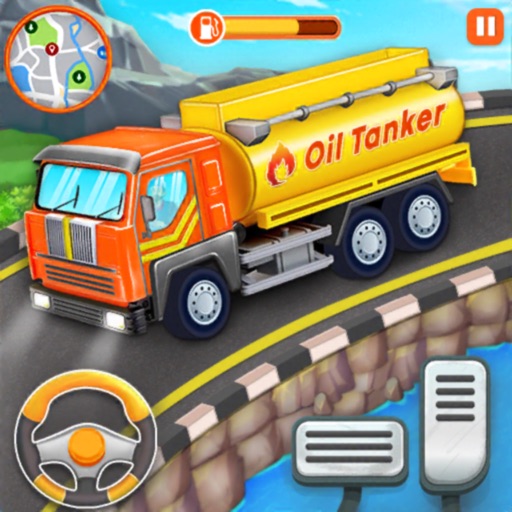 oil tanker truck driver game icon